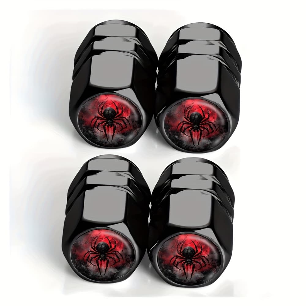 TEMU 4-pack , Weird And Horror Tire Valve Caps - Suitable For Cars, Trucks, Suvs And Motorcycles, Durable Aluminum Alloy, Stylish And Practical Dust-proof Design, Vehicle Additions | Additions |