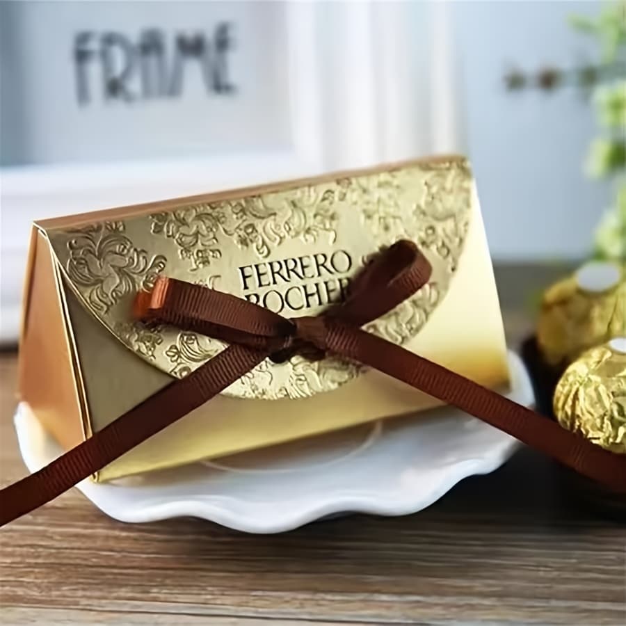TEMU Gift For Her/him 12 Candy Boxes With Ribbon Wedding Cookie Paper Box Birthday Party Baby Shower Valentine's Day Gift For Guests
