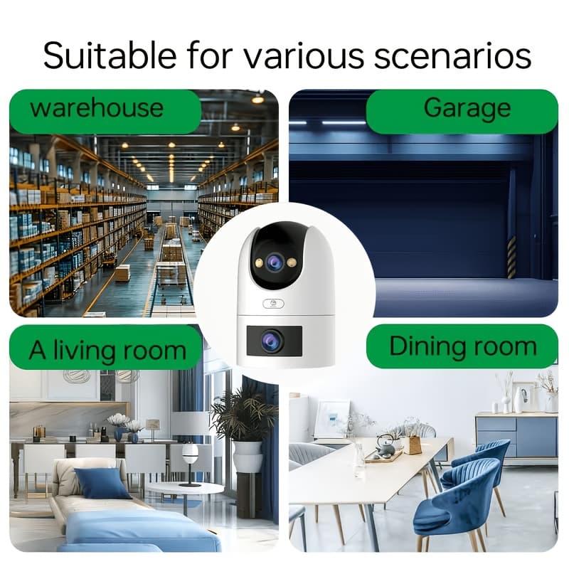 TEMU Wireless Network Camera With Dual Lenses, Outdoor Ptz Security Camera Featuring 5g Wifi, , Automatic Tracking, Night Vision, Audio, And Motion Detection For Home And Street Safety Monitoring