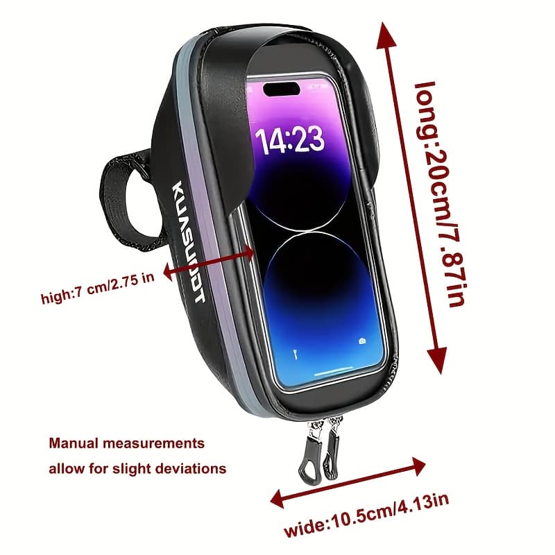 TEMU High-quality Eva Hard Shell Bicycle Bag With Touch Screen And Adjustable Handlebars, Of Accommodating Up To 6.9 Inches Of Mobile Phone, Versatile And Suitable For