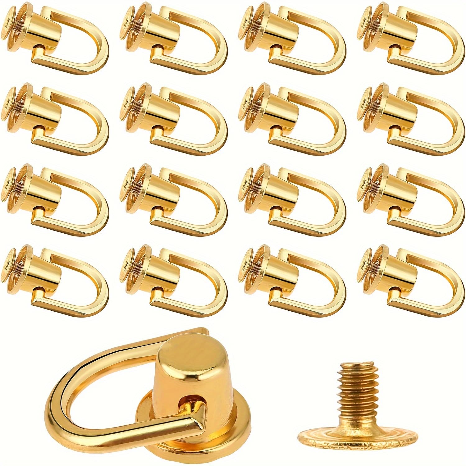 TEMU 12pcs Rivet D Ring Stud Screw Stud Head Button Stud Screw Belt Punch Backpack Wallet Crafts
