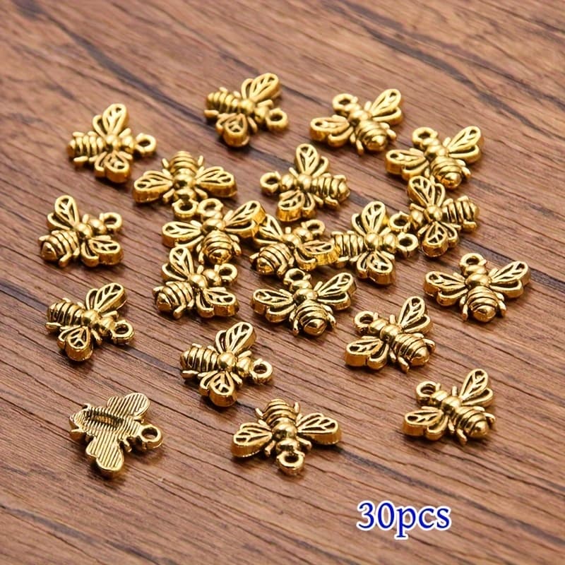 TEMU 30pcs Vintage Bohemian Cute Bee Pendant Women's Fashion Handmade Ornaments