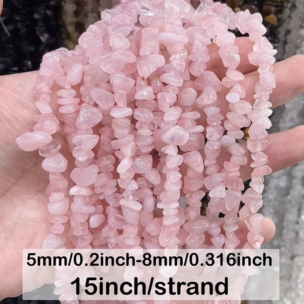TEMU 5-8mm Natural Stone Beads Irregular Rose Quartz Loose Spacer Beads For Jewelry Making Necklaces Bracelets 15inch