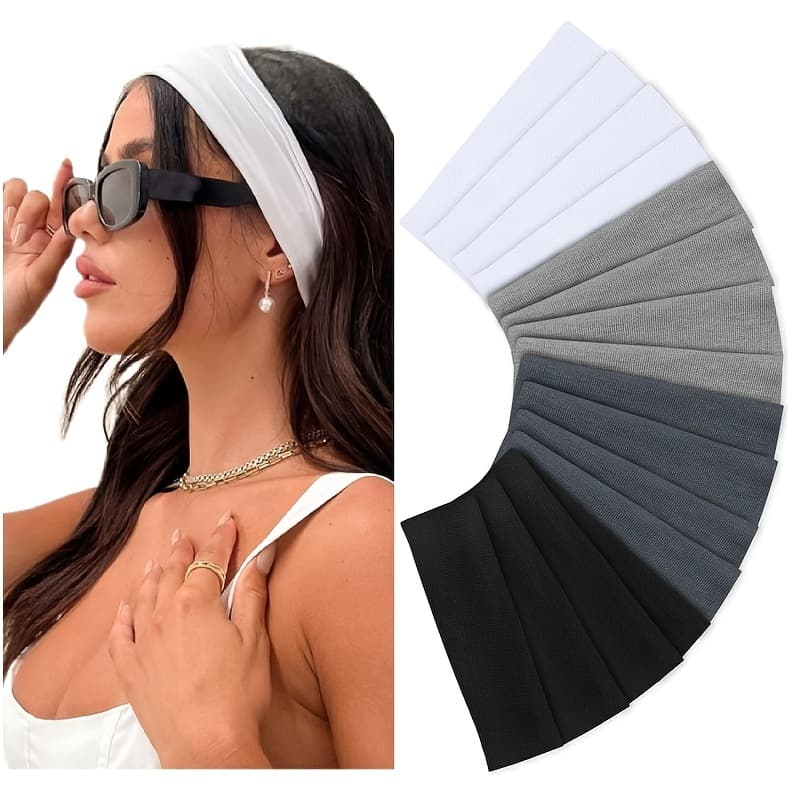 TEMU 16pcs Women's Headband Set, Hair Ties, Fashion Non-slip Sweat-absorbing Sports Headbands, Suitable For Daily Exercise, Running, Yoga And Makeup