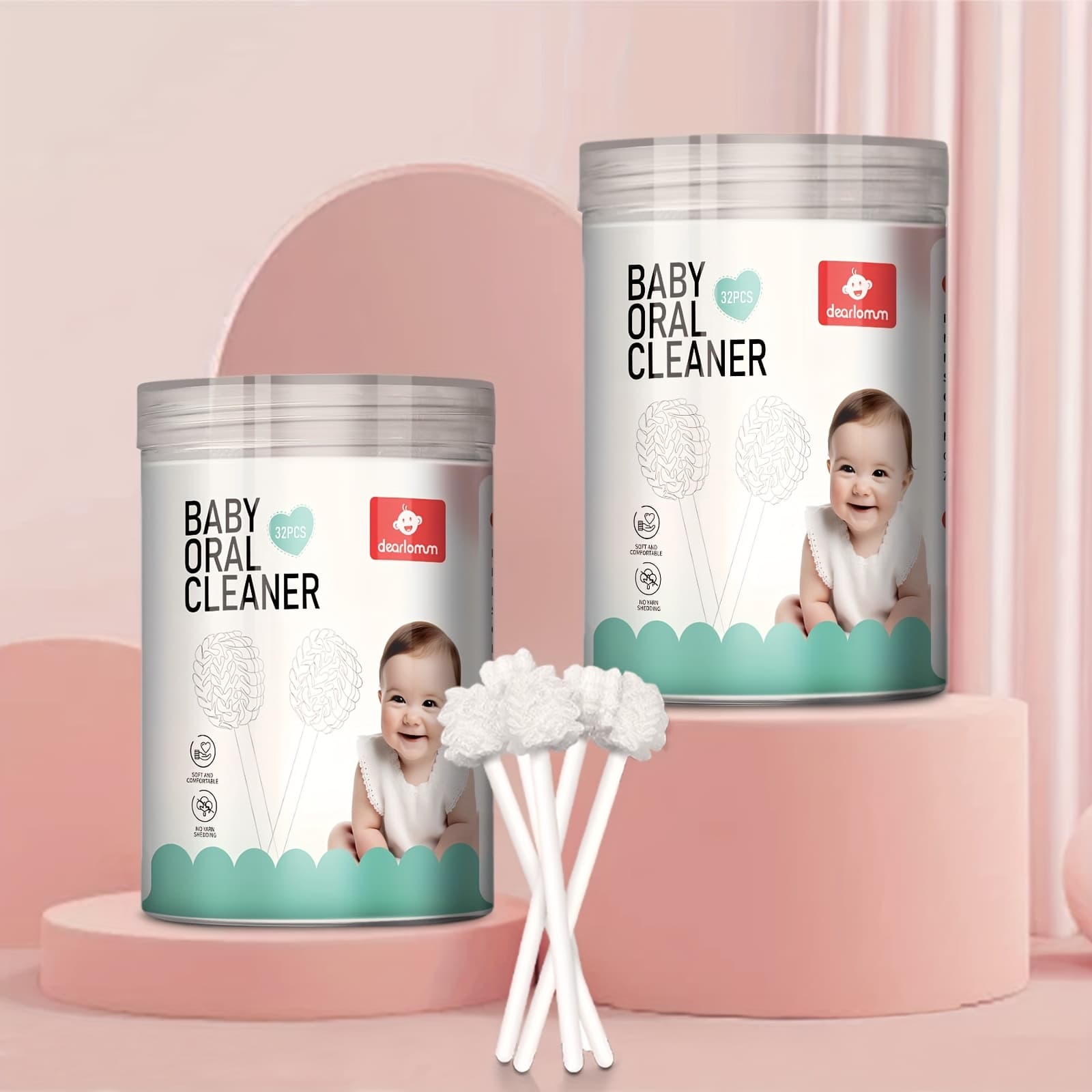 TEMU 32pcs Baby Tongue Cleaner, Newborn Toothbrush, Disposable Infant Clean Mouth, Gauze Gum Cleaner Baby Oral Cleaning Stick For 0-36 Month
