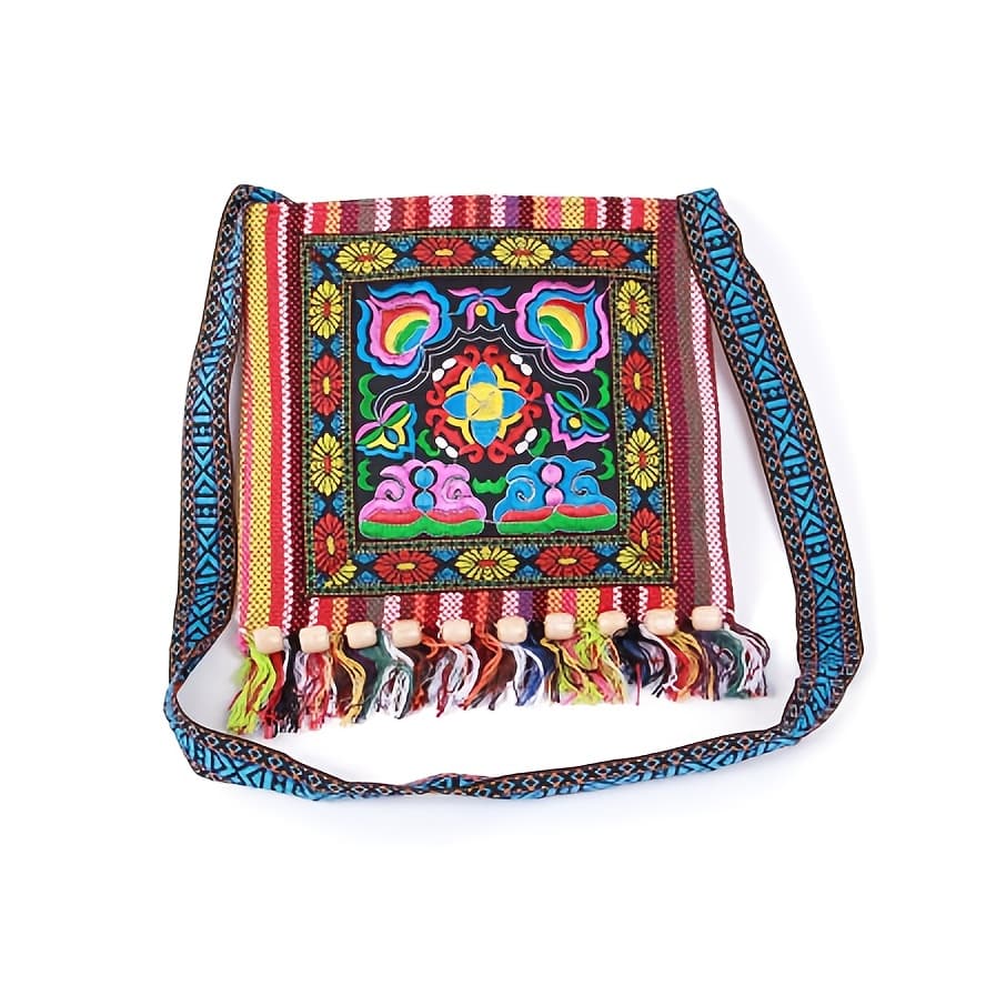 TEMU Bohemian Embroidered Crossbody Bag