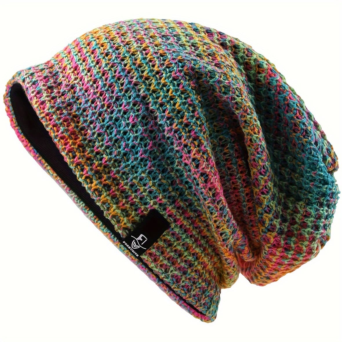TEMU 1pc Women's Slouchy Beanie Turban Winter Beret Hat Colorful Warm Hat Trendy Head Decoration