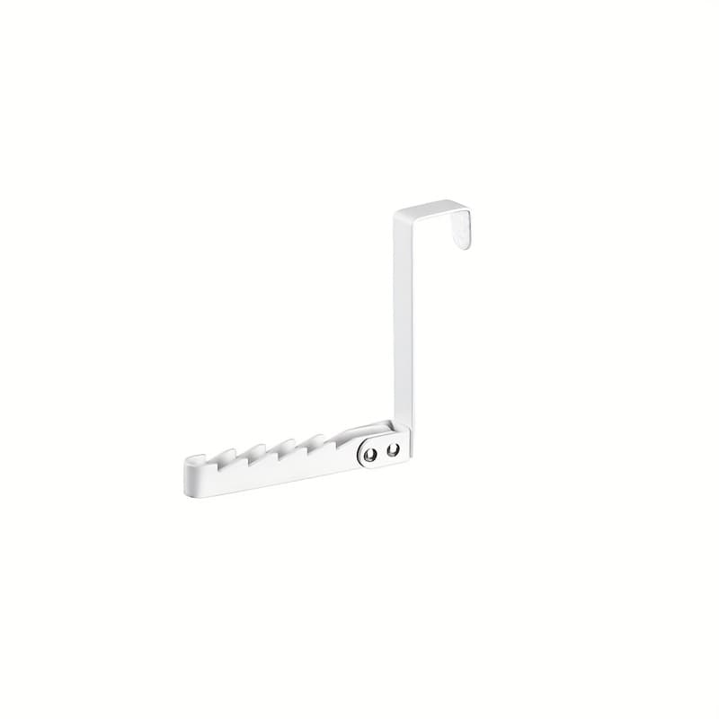TEMU 1pc White Over-the-door Hook Hanger, Foldable Storage Drying Rack Hook - No-drill Clothes Hanger For Door Or Balcony, Household Use