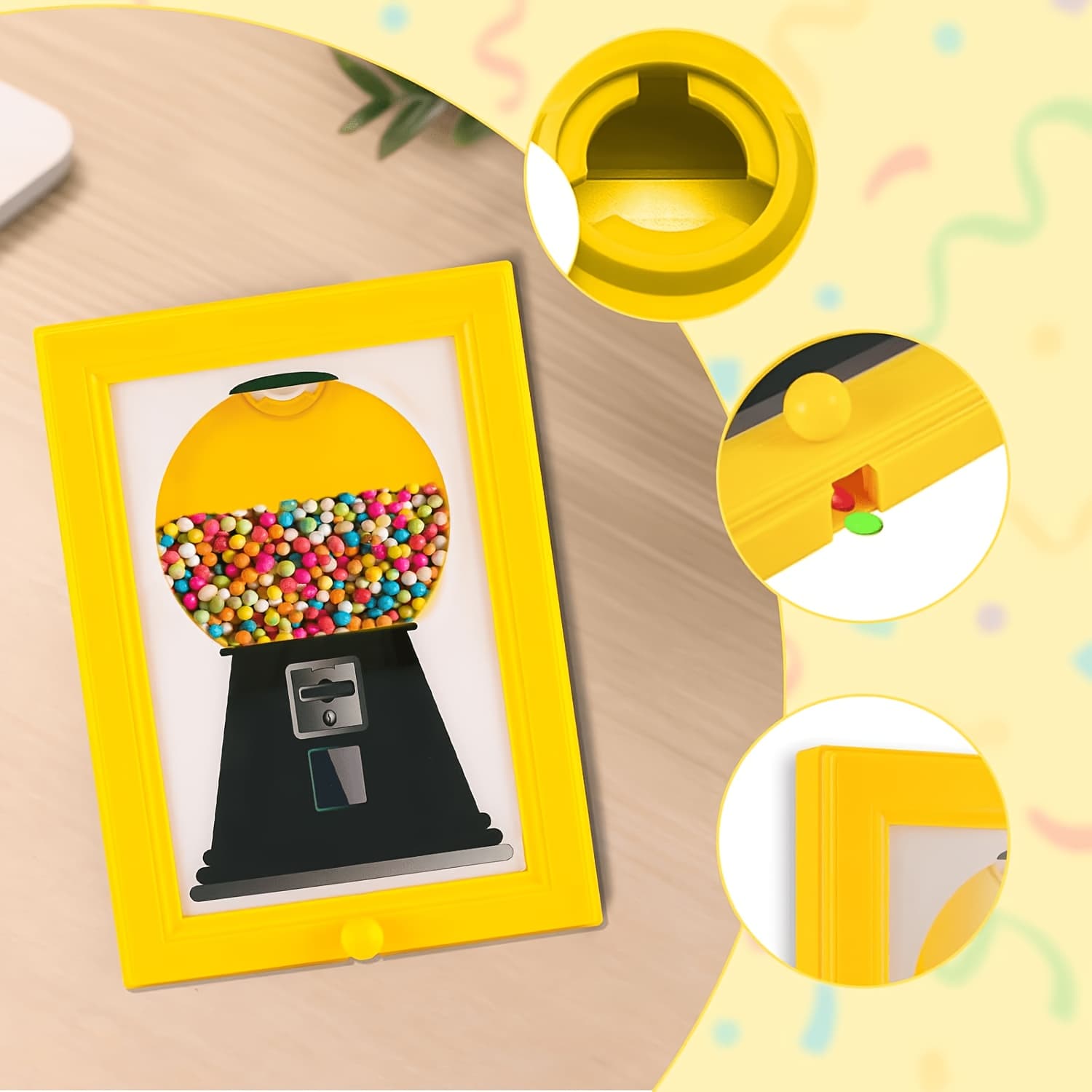 TEMU Wall-mounted Machine With Button Dispenser - Candy Vending Suitable For Home, Office, Party | Plastic Suitable For Home,,, Arcade | Button-push Operation For , Sweets, Small Treats Dispenser