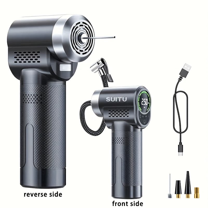 TEMU Portable Wireless Handheld Car Tire Inflator With Tire Pressure Gauge For Cars, Motorcycles, E-bikes, Bicycles, Balls, And More