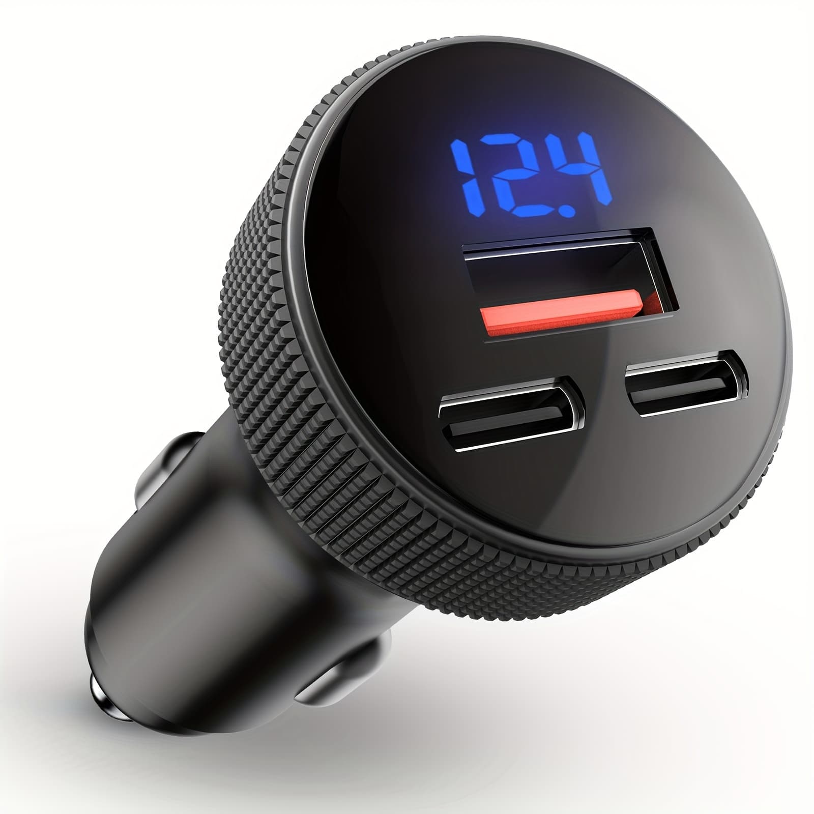 TEMU 108w Usb C Car Charger, Dual Pd45w Qc3.0 Usb Car Lighter Socket Charger Adapter, Fast Car Usb Charger With Digital Voltmeter Compatible With Iphone & Tablets