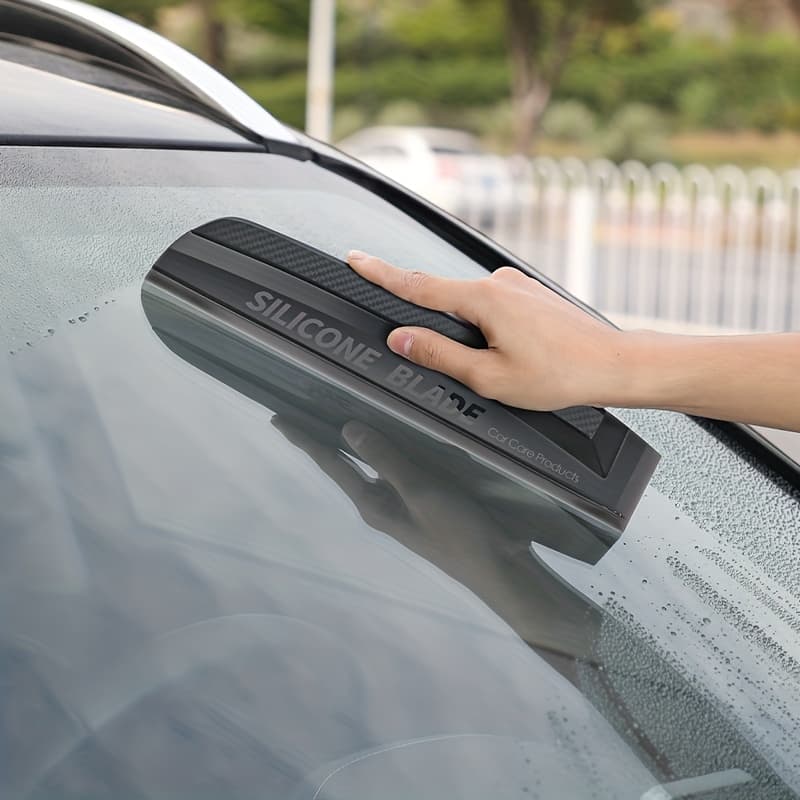 TEMU 1pc, Soft Silicone Non-scratch Handy Squeegee Car Wiper Drying Blade Clean Film Scraper Accessories