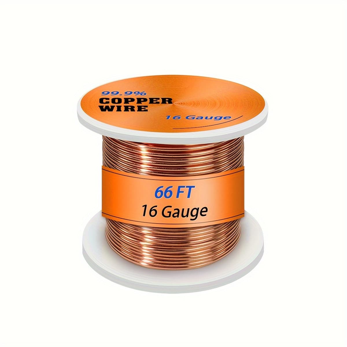 TEMU 16 Gauge 99.9% Copper Wire, Pure Copper Wire For Jewelry Making, 66ft 1.3mm Diameter Solid Bare Copper Wire For Gardening, Soft Copper Wire 16 Gauge For Craft 1/2 Lb Spool