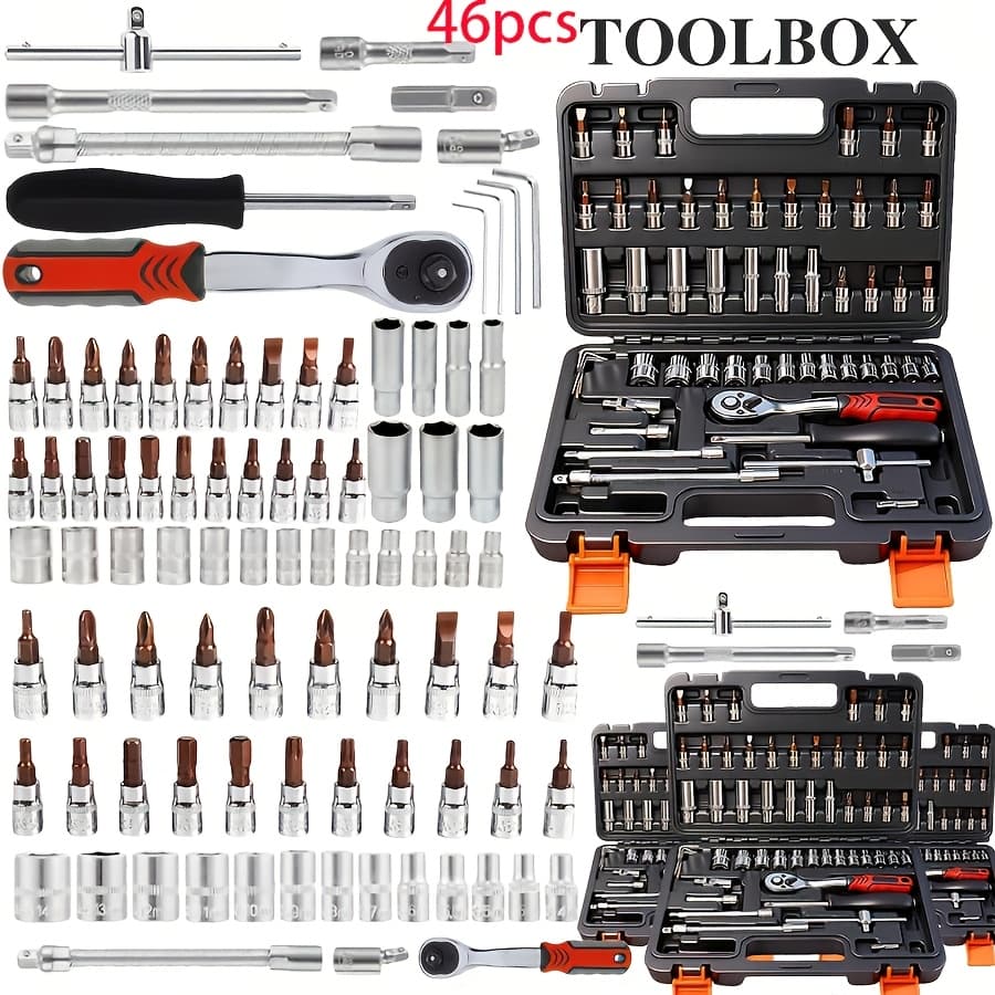 TEMU 46/1000pcs Professional Tool Kit | Multi-functional Toolbox, Compact For Home & Automotive Repair, Great For Diyers & , Ideal Gift For Men, Dads & , Local Delivery