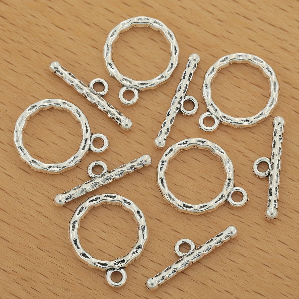 TEMU 10 Sets Ot Diy Bracelet Necklace Hip Hop Chain Accessories Alloy Embossed Single Letter Strap Buckles For Jewelry Making Supplies
