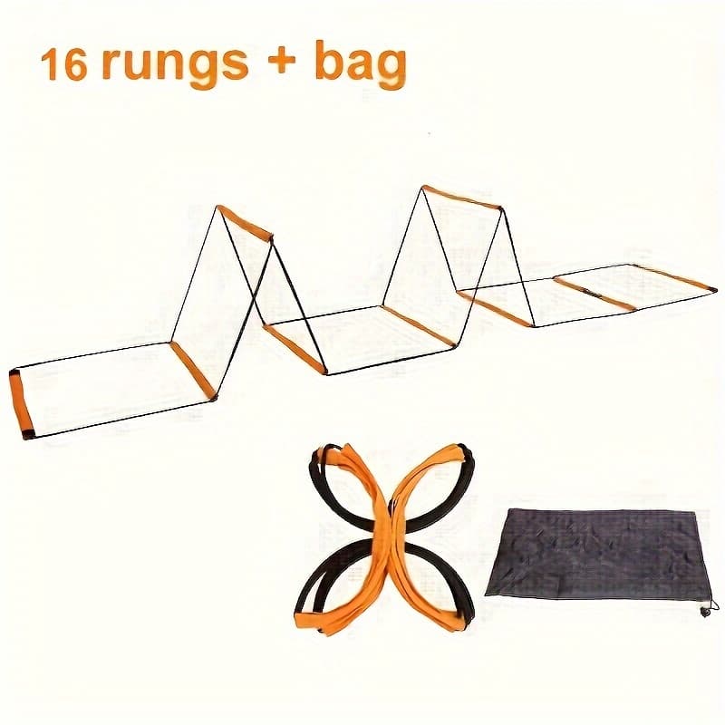 TEMU Foot Training Ladder, Jumping Grid Ladder, Multi-functional Agility Ladder, Soft Ladder, Rope Ladder Training Fixed Fitness Equipment