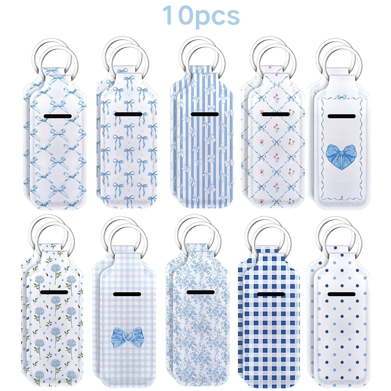 TEMU Set Of 10 Lipstick Keychains - Includes Lip Gloss Holder, Compact Pocket Lip Balm Holder, Adorable Backpack Purse Charms, Ideal Gifts For Valentine's Day, , Christmas, And Birthdays