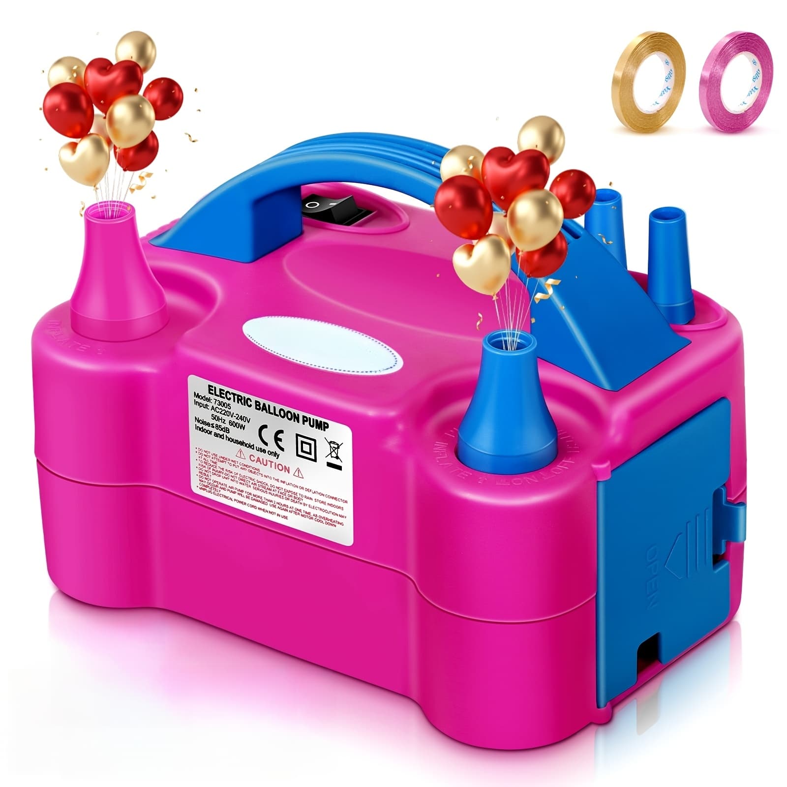 TEMU Electric Balloon Inflator Pump, 600 Watts Electric Balloon Inflator Pump, 2 Inflation , Suitable For Birthday, Wedding, , Christmas Party, Valentine's Day Holiday Decorations, Without Battery