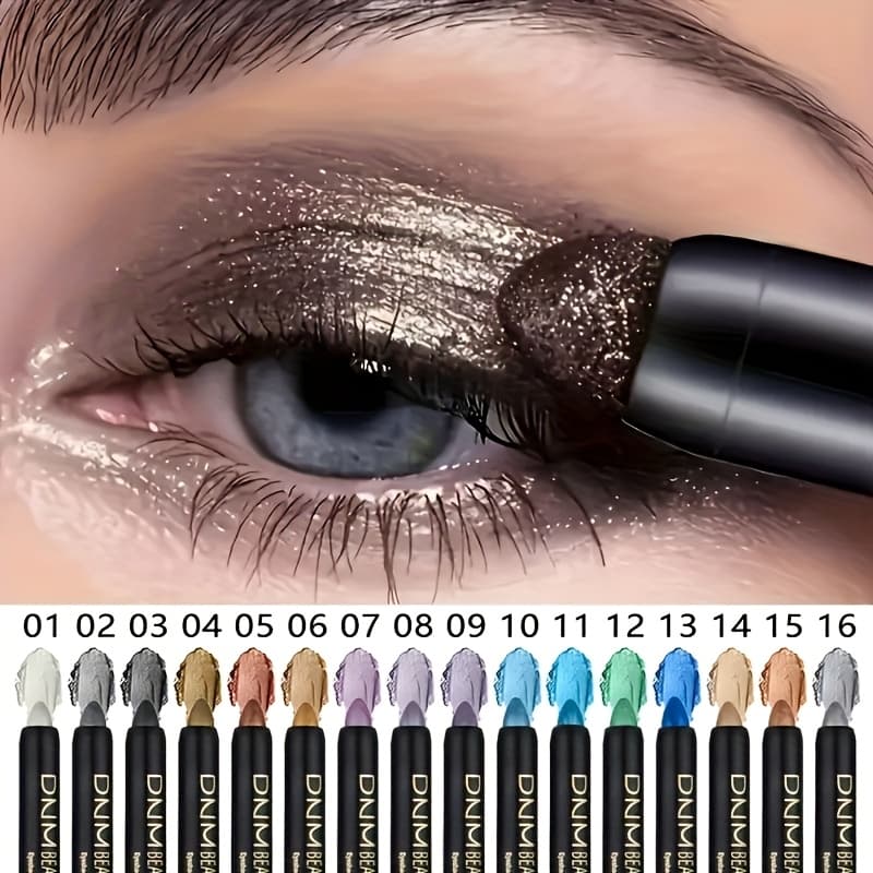 TEMU 8/16pcs Color Shimmery Eye Shadow Pen Eyeliner Fluorescent Pen Eyeliner Gel Pen Suitable For Holiday/party Makeup Tools Perfect Gift For