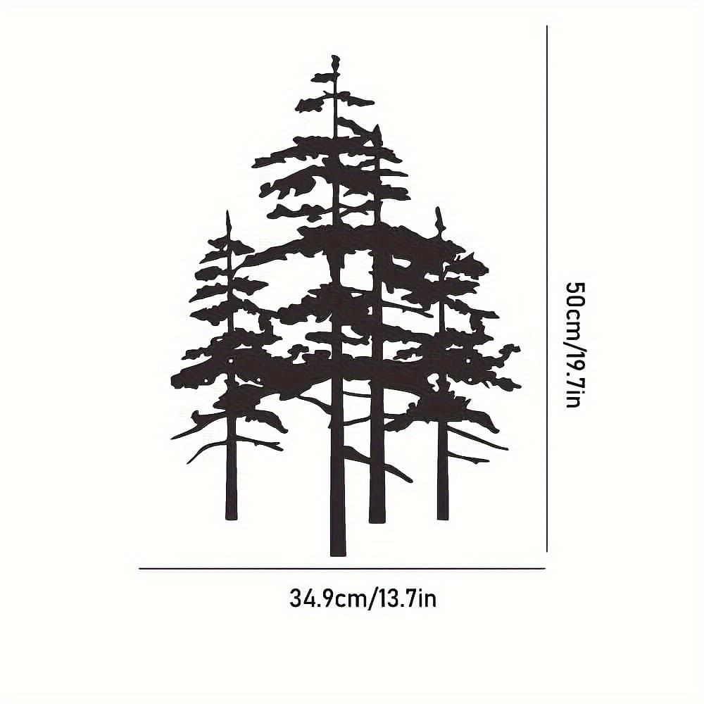TEMU Rustic Metal Pine Tree Wall Art - Indoor/outdoor Forest Landscape Decor, Perfect For Home & Garden, Perfect For Room Decor