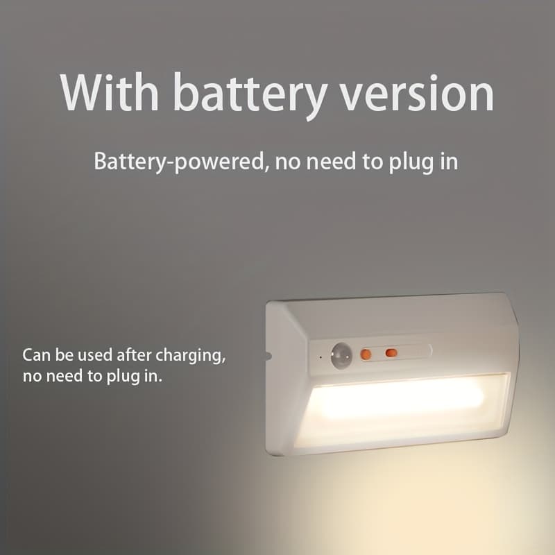 TEMU Intelligent Led Light With A Human , Rechargeable Via Usb, Featuring A . This Detachable Cabinet Light Is Ideal For Indoor Environments Like Kitchens, Desks, Shelves, And More