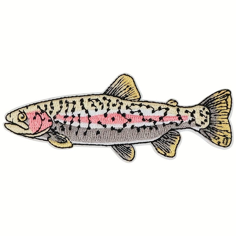 TEMU Single 4-color Embroidered Trout Patch, High Quality Full For , Jackets, Hats, Vests & Backpack Accessories