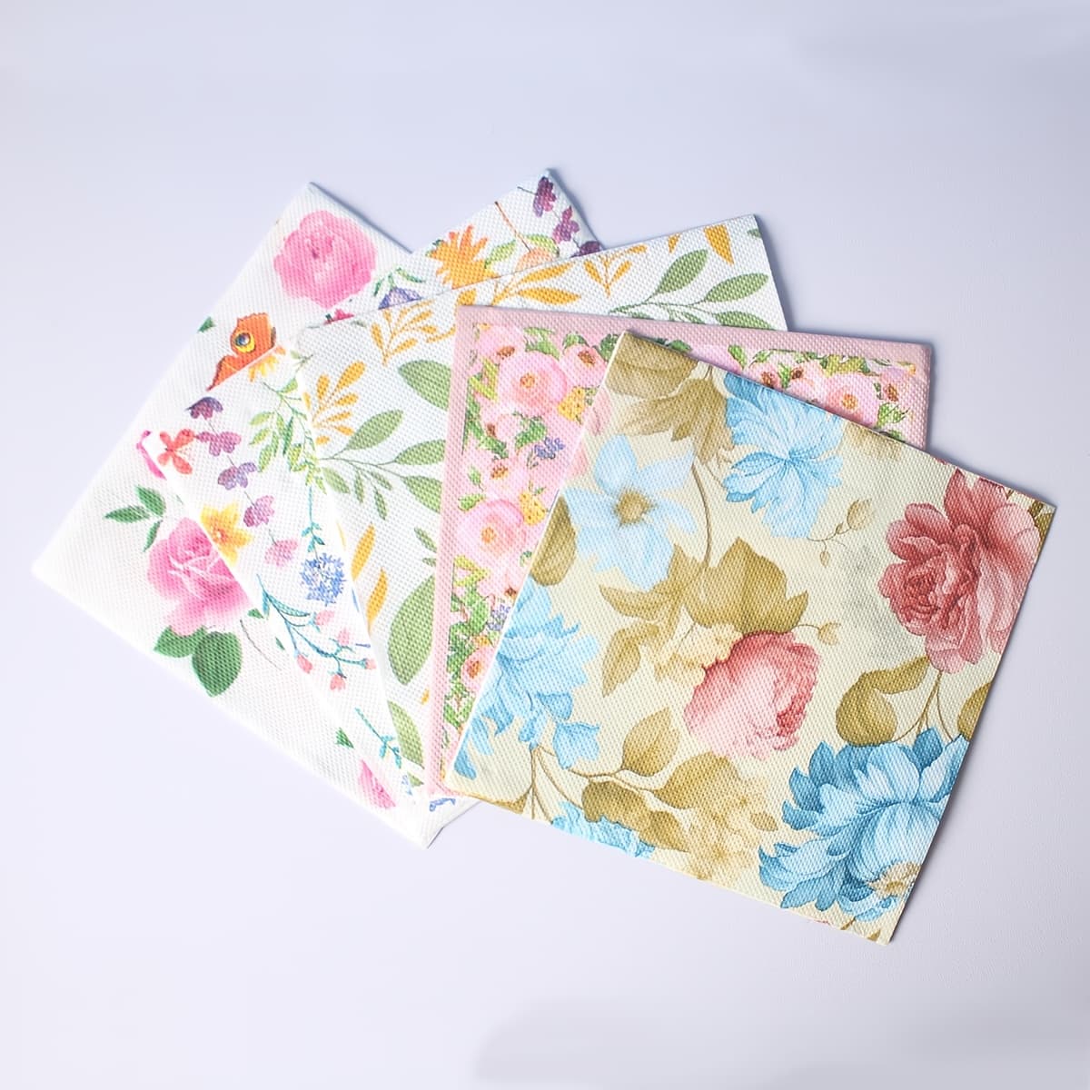 TEMU Colorful Floral Printed Napkins For Home Kitchen Table Decoration, Featuring Small Square Paper Towels With Flower Patterns
