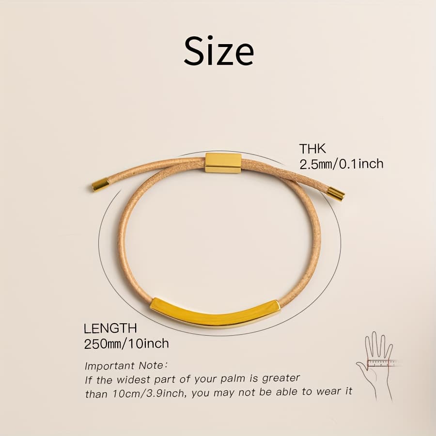 TEMU Blksmth Leather Handcrafted Rope 18k Golden Plated Adjustable Bracelet Unisex Bracelet