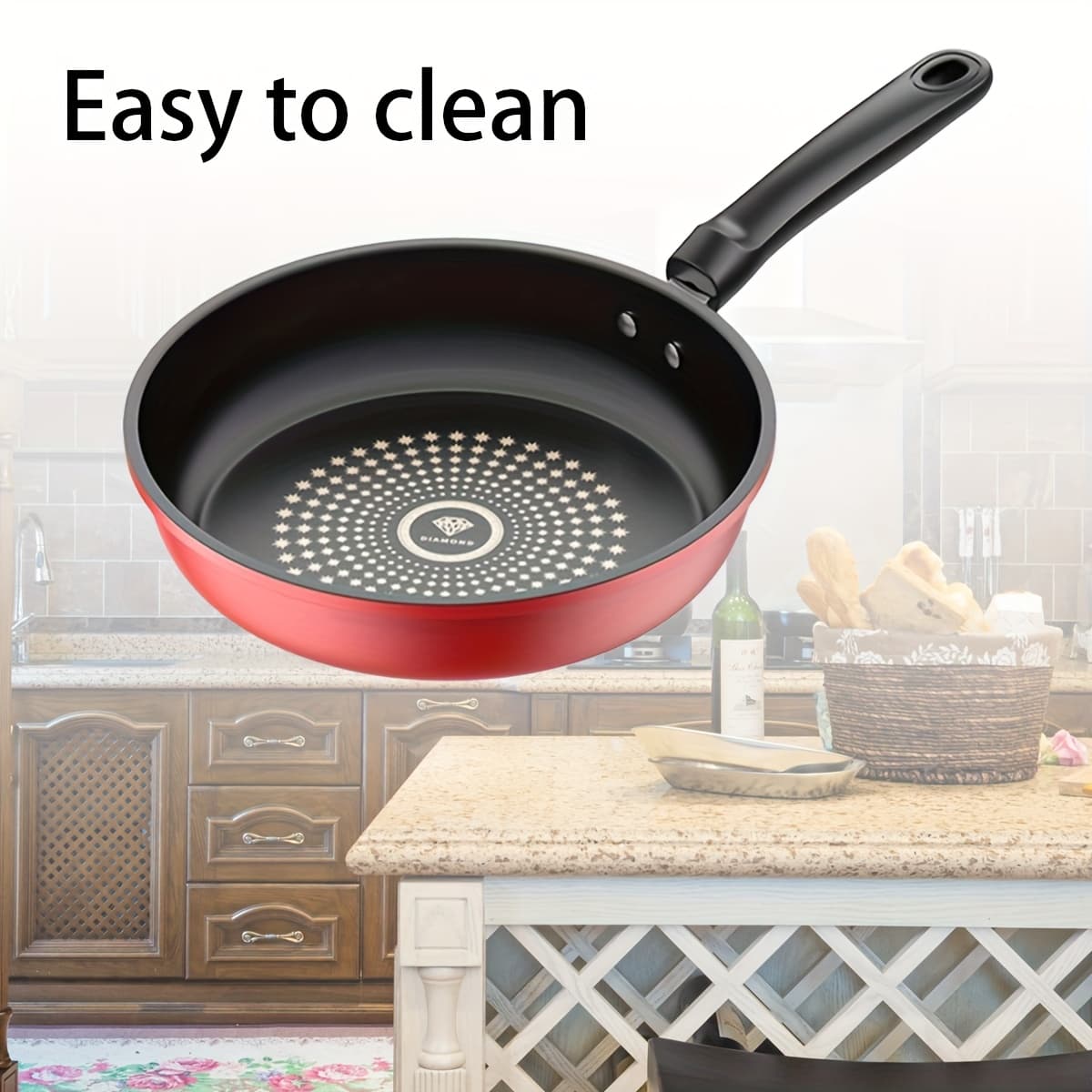 TEMU Cast Iron Frying Pan - Dishwasher Safe, Induction Compatible, Low-smoke Healthy Cooking, Perfect For Gas And Electric Stovetops