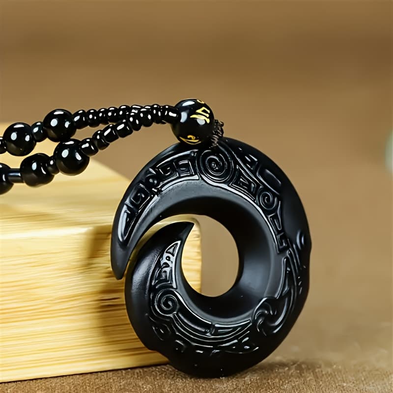 TEMU A Single Pendant Necklace Featuring An Elegant Design, Serving As A With A Beaded Chain, Perfect As A Gift In Fashion Jewelry For Men And Women