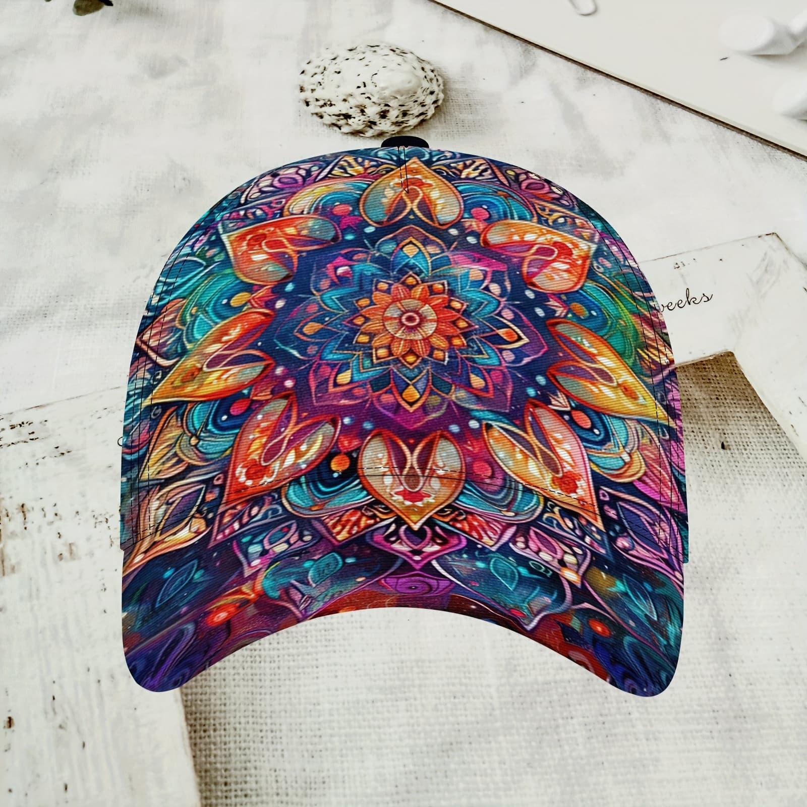 TEMU Spiritual Mandala Art Baseball Adjustable Snapback - Zen Hat Suitable For Sports, Travel & Outdoor Activities, Lightweight Breathable Unisex Male & Female, Mandala, Gifts