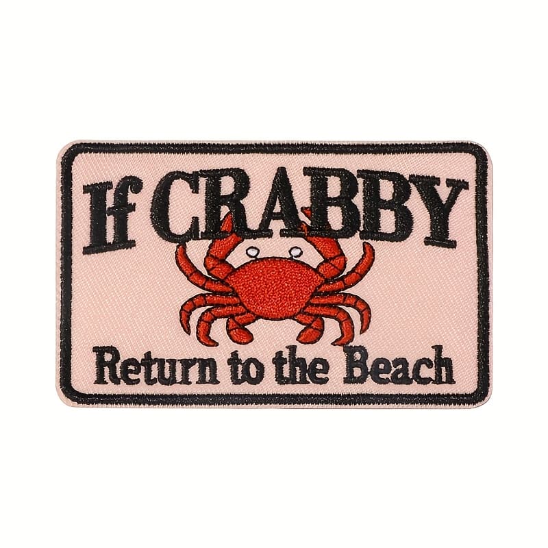TEMU A Patch Featuring An Irritable Design, Including A Crab Patch And Letter Patches, Fun And Versatile For Ironing Or Sewing Clothes, Bags, And Hats, Perfect For