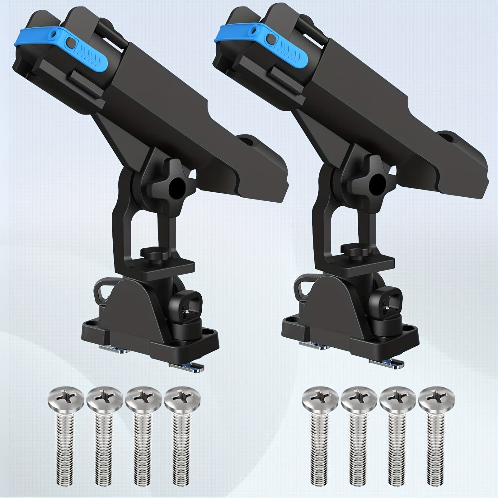 TEMU 2-pack 2-in-1 Boat Kayak Fishing Rod Holders Adjustable Track/deck Mount With Protective Straps Durable And Portable Perfect Gift Set For (christmas/father's Day)