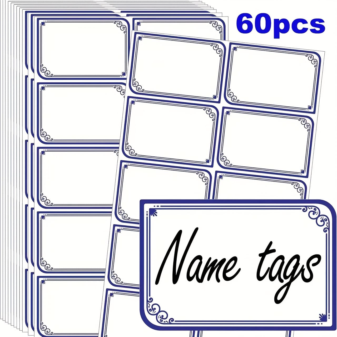 TEMU 60pcs, 3x2 Inch Name Stickers For School, Office, Home, And Meeting Labels, Supplies