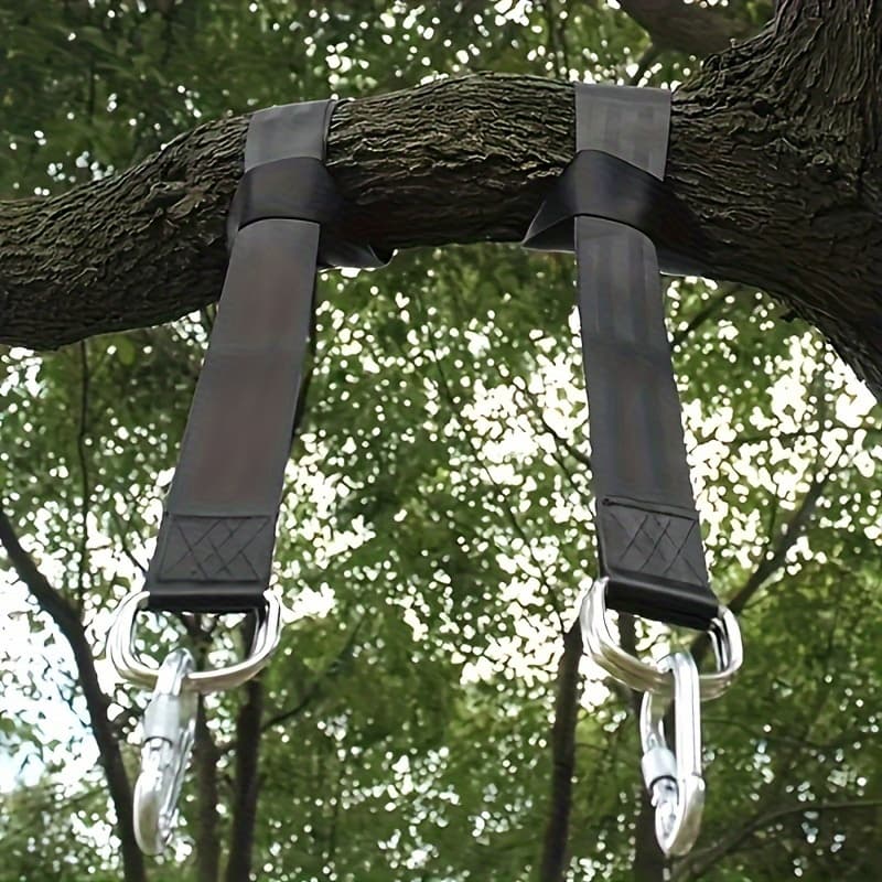 TEMU A Set Of Heavy-duty Camping Hammock Straps For Swings, Featuring 2 Carabiners, Suitable For All Types Of Swings, Outdoor Swing Hammock Playground Accessory Kit
