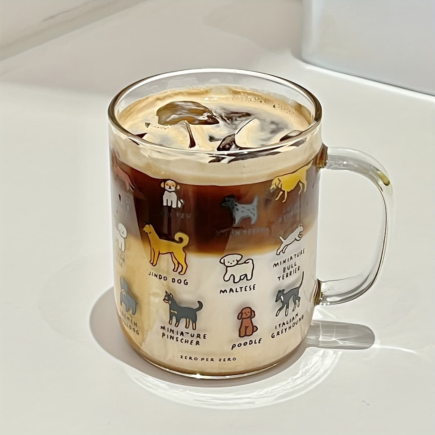 TEMU 420 Ml Puppy Glass, High Borosilicate Glass Material, Cute Cartoon Puppy Pattern, Used To Drink Coffee, Latte, Cappuccino, Juice, Milk, Etc., As A Gift And Children, A Very