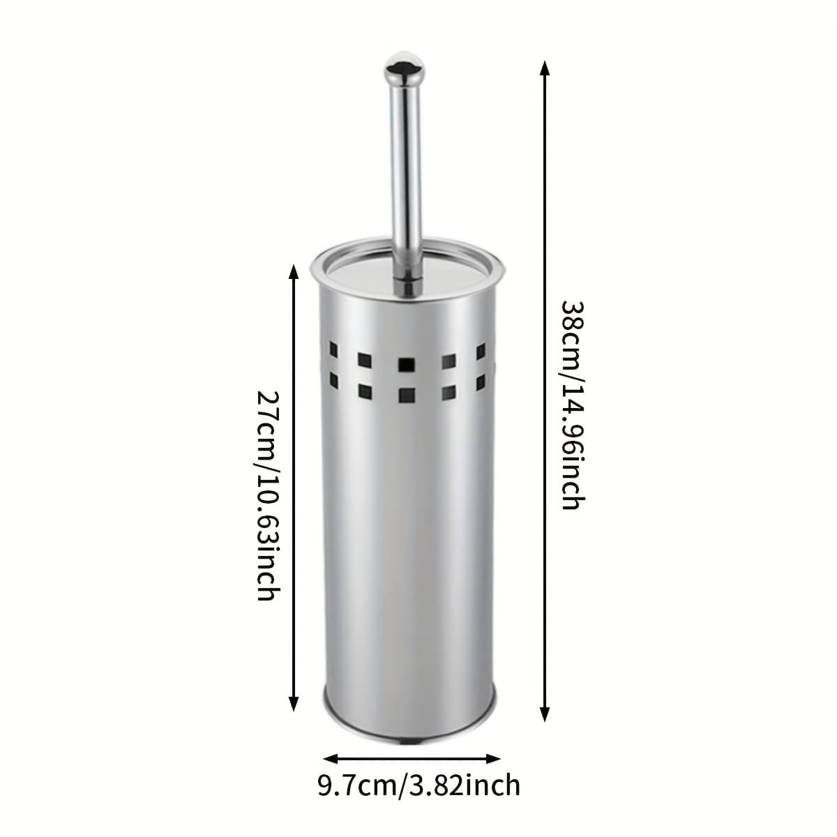 TEMU Stainless Steel Toilet Brush Household Set, Punch-free Dead Corner Toilet Brush, Long-handled Toilet Special Bathroom Cleaning Brush