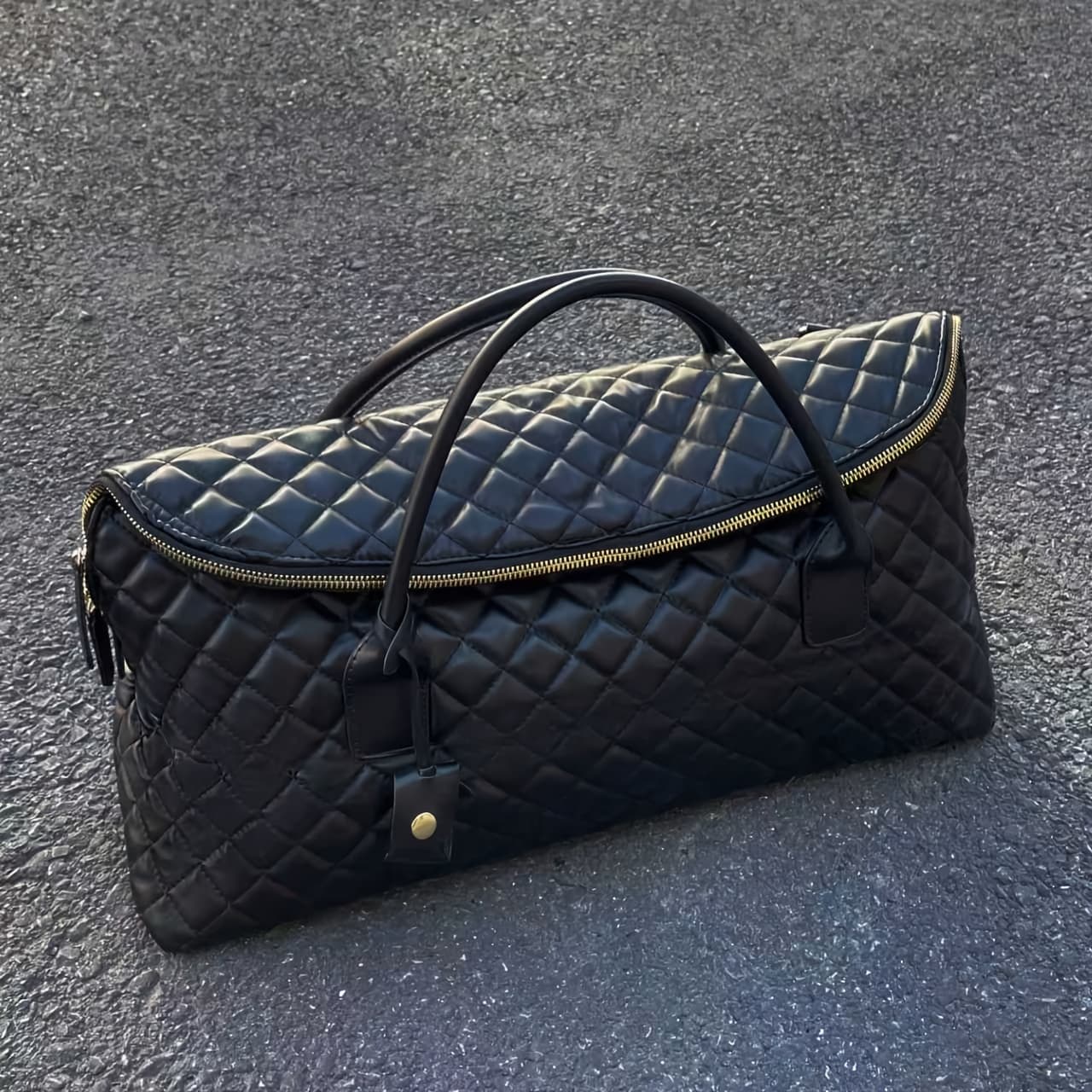 TEMU Hot Trendy Black Quilted Handbag, Exquisite And Lock Detail, Large Capacity Versatile Bag For Women, Perfect For Daily , Street Styling And Travel