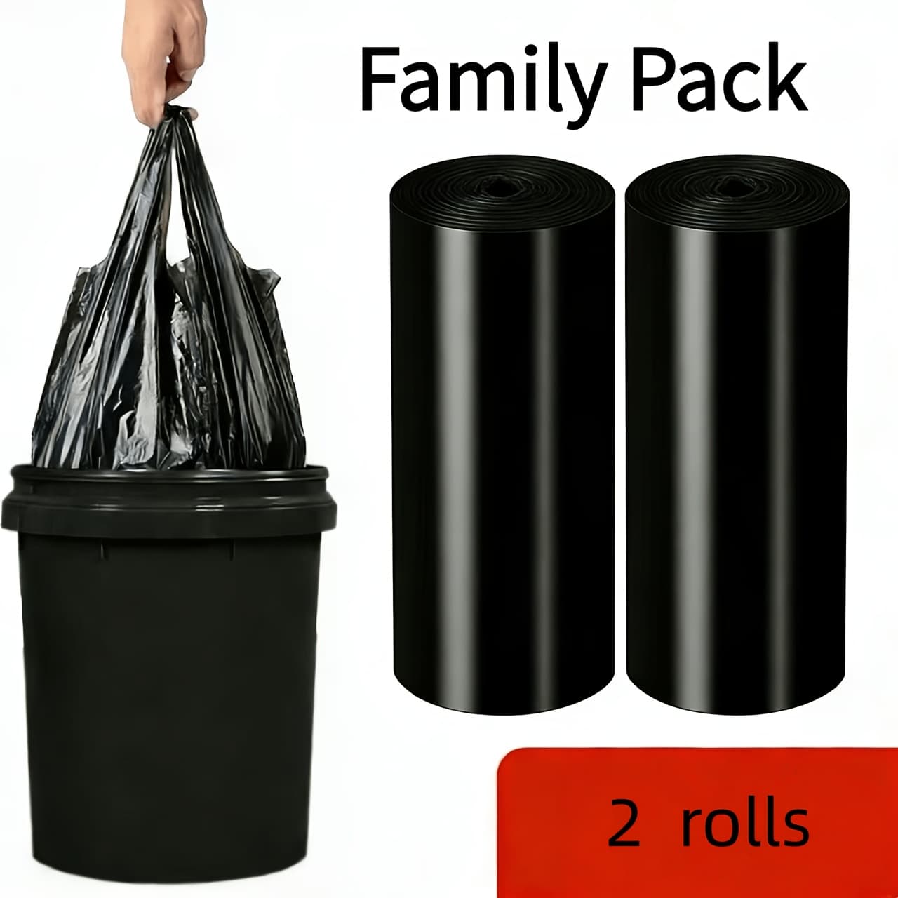 TEMU 2 Rolls Of Extra Thick Household Trash Bags, Leak-proof, Strong Load-bearing Capacity,