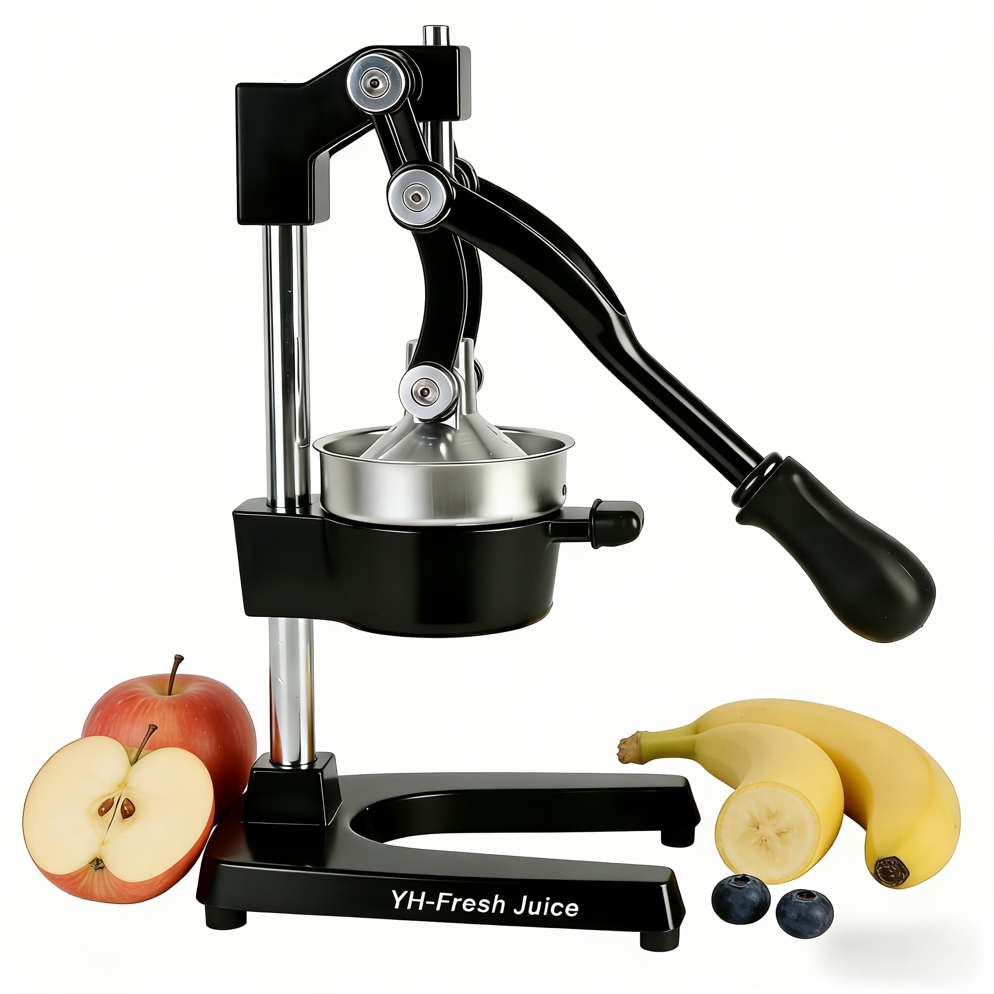 TEMU Hand Press Juicer Machine, Manual Orange Juicer And Professional Citrus Juicer For Orange Juice Pom Line Lemon Juice, Commercial Lemon Squeezer, Easy To Clean, Black
