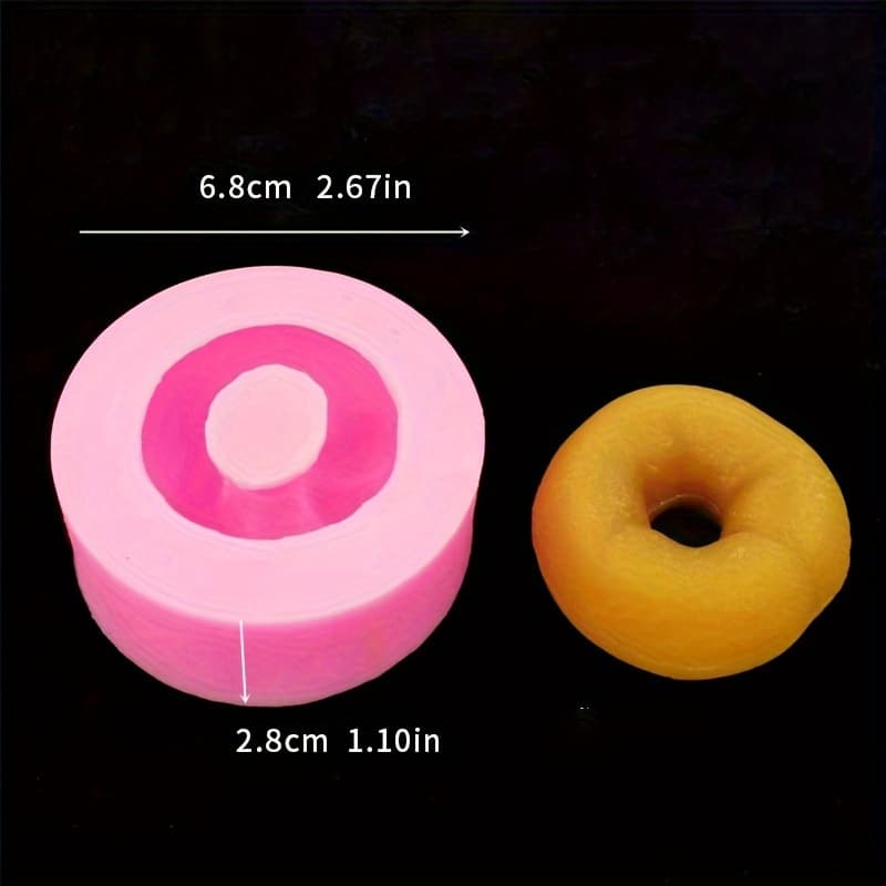TEMU 1pc, Bagel Donut Mold Decoration, Flip, Drop Gum, Silicone Mold, Aromatherapy Ornament