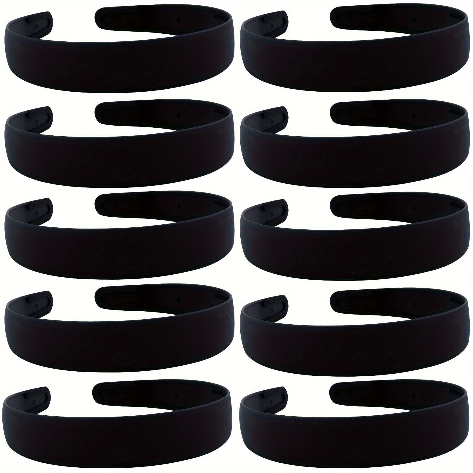TEMU 10pcs 1 Inch With Teeth Ladies Handmade Plastic Headband Solid Color Plastic Hair Additions Headband Headwear (random Colours)
