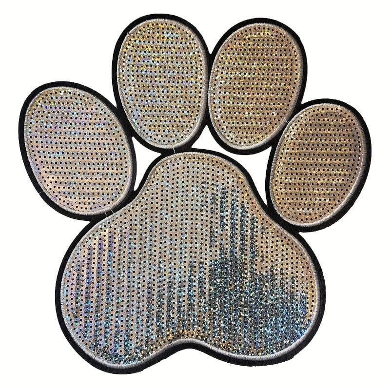 TEMU Exquisite Sequined Embroidery Patch With And Bear . It Adopts Sequined Embroidery , Featuring A Fashionable, Clear And Bright Pattern. Suitable For Iron-on Application, Used For Decorative