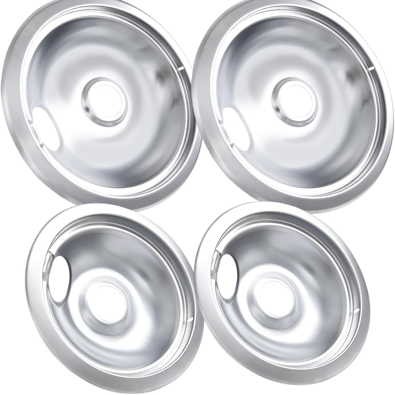 TEMU 316048413 And 316048414 Stove Burner Drip Pans For Electric Stove Top - Perfectly Fit Frigidaire Electric Range - Thickening To Prevent Bending And Rust - 2 X 6 In, 2 X 8 In