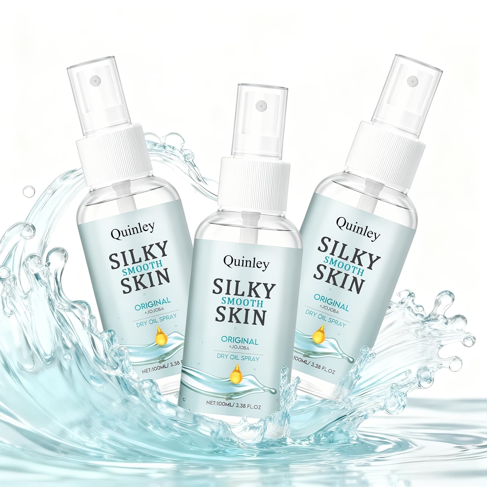 TEMU 3pcs Jojoba Dry Oil Spray Gift Set, Lightweight Body With Hyaluronic Acid, Non-greasy Moisturizing Spray For Y-, 100ml Each, Fall And Winter Care