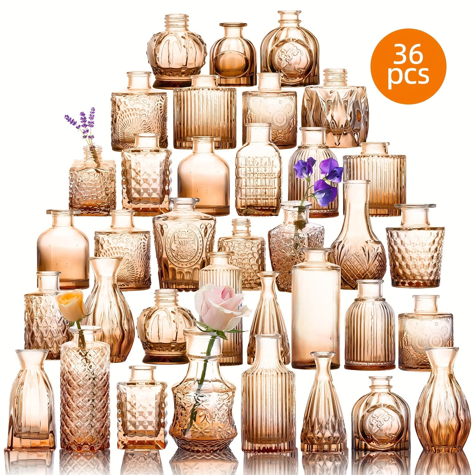TEMU Tomnk 36pcs Bud Vase, Wedding Centerpieces For Tables, Mini Clear Bud Vases For Flowers, Small Flower Vases Suitable For Birthday Party, Anniversary, Wedding, Home Table Deco, For