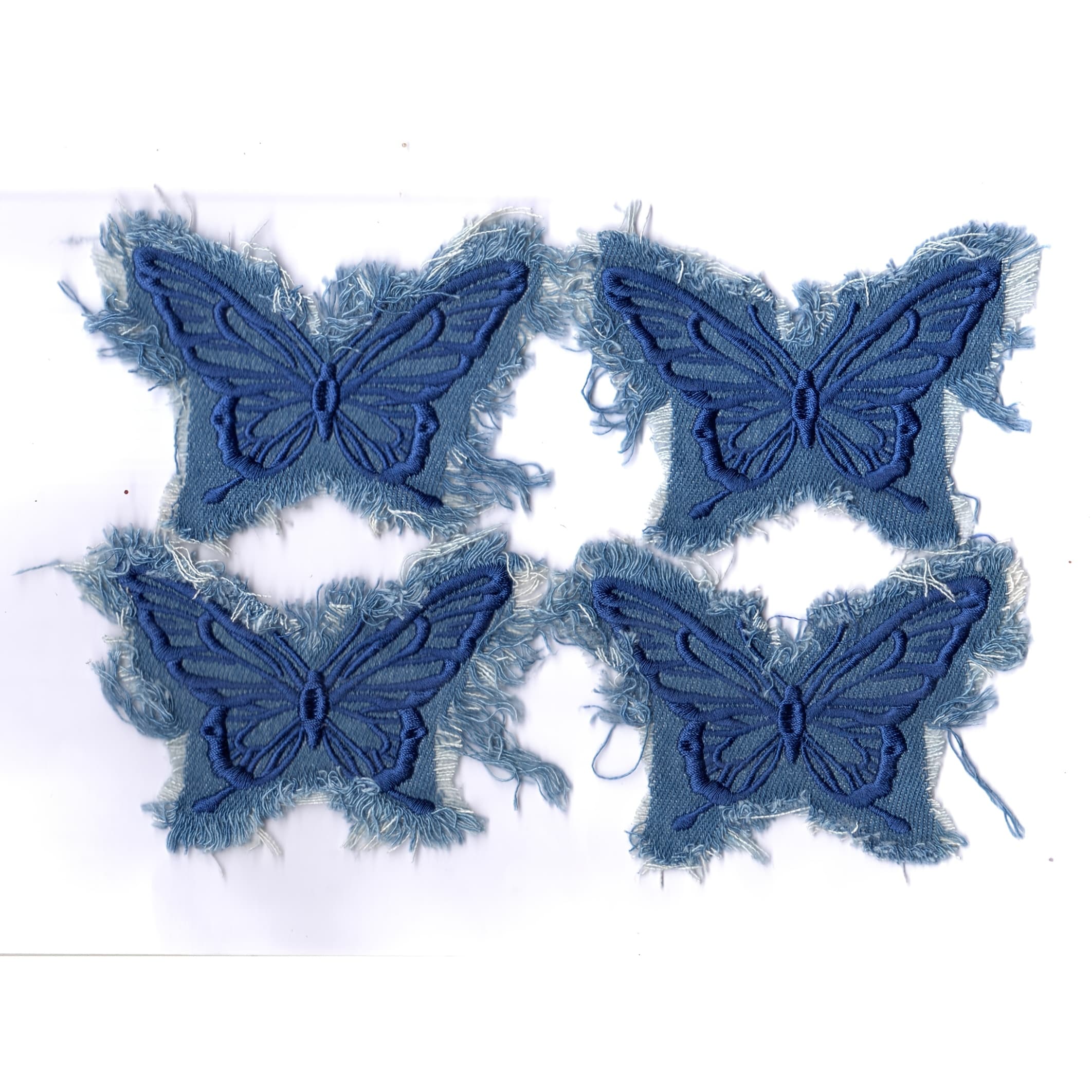 TEMU 4pcs Denim Tassel Embroidery Patches For Clothing, Bags, Shoes, Hats, And Home Decor Iron-on Appliques