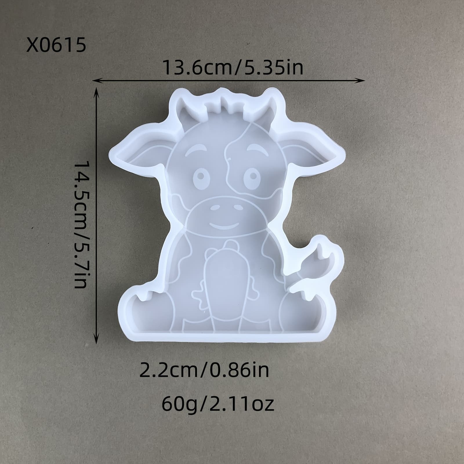 TEMU Resin Casting Molds, Cartoon Cow Decoration Mold, Diy Scented Candle Resin Plaster Tabletop Decoration, Animal Cow Decoration Manual Silicone Mold.