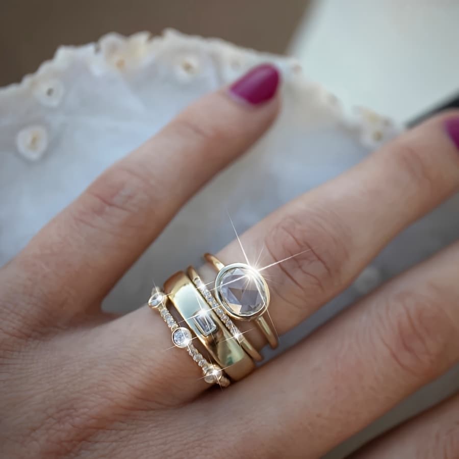 TEMU 4pcs/set Luxury Exquisite Rings Fashion Jewelry Ring Set Birthstone Anniversary Party Bride Princess Wedding Band Engagement Strange Suit Ring Size 5-11#
