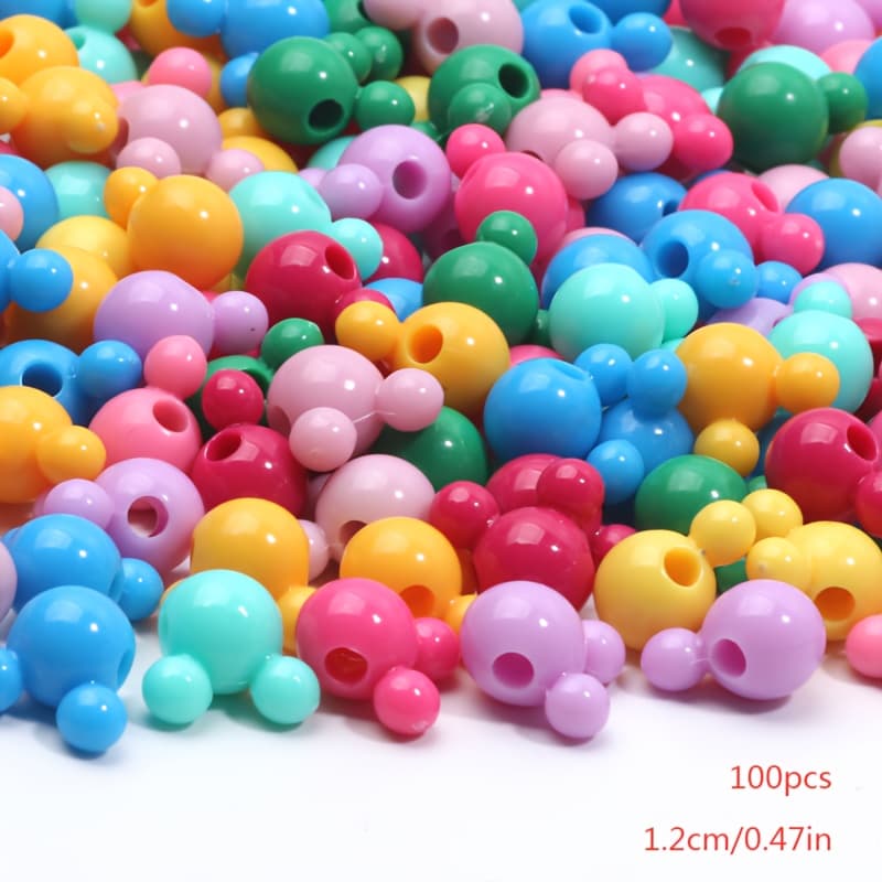 TEMU 100pcs Deep Head Acrylic Beads 12mm, For Jewelry, Bracelets, Necklaces, Keychains And Handmade Additions - Suitable For And - Perfect Gift For Creative Individuals